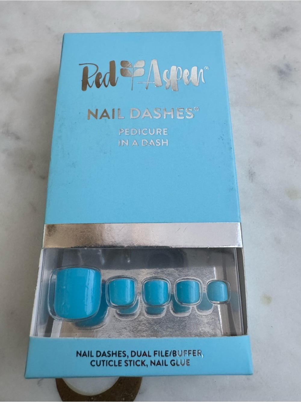 Red Aspen Women's Turquoise Nail Dashes Pedicure Set